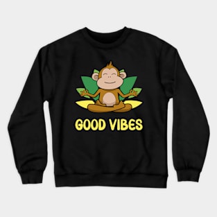 Yoga Monkey Lotus Flower Crewneck Sweatshirt